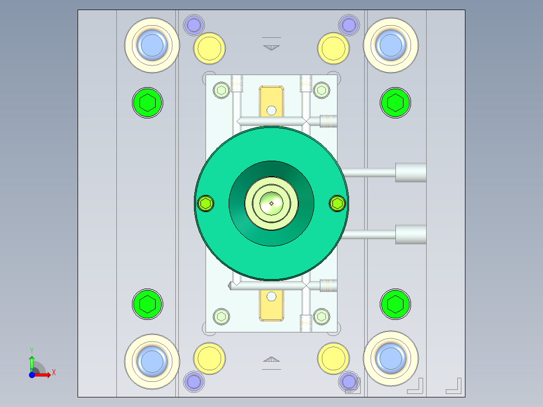 支架注塑模具设计含三维UG二维说明前视图