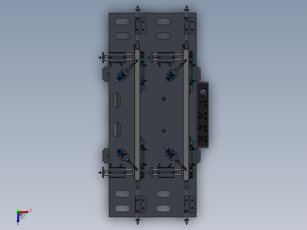 分体油杯激光焊接气动工装俯视图