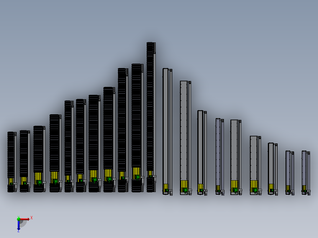 齿轮齿条型模组滑台俯视图
