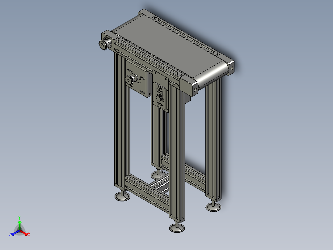 500mm皮带输送机3D图纸 STEP格式
