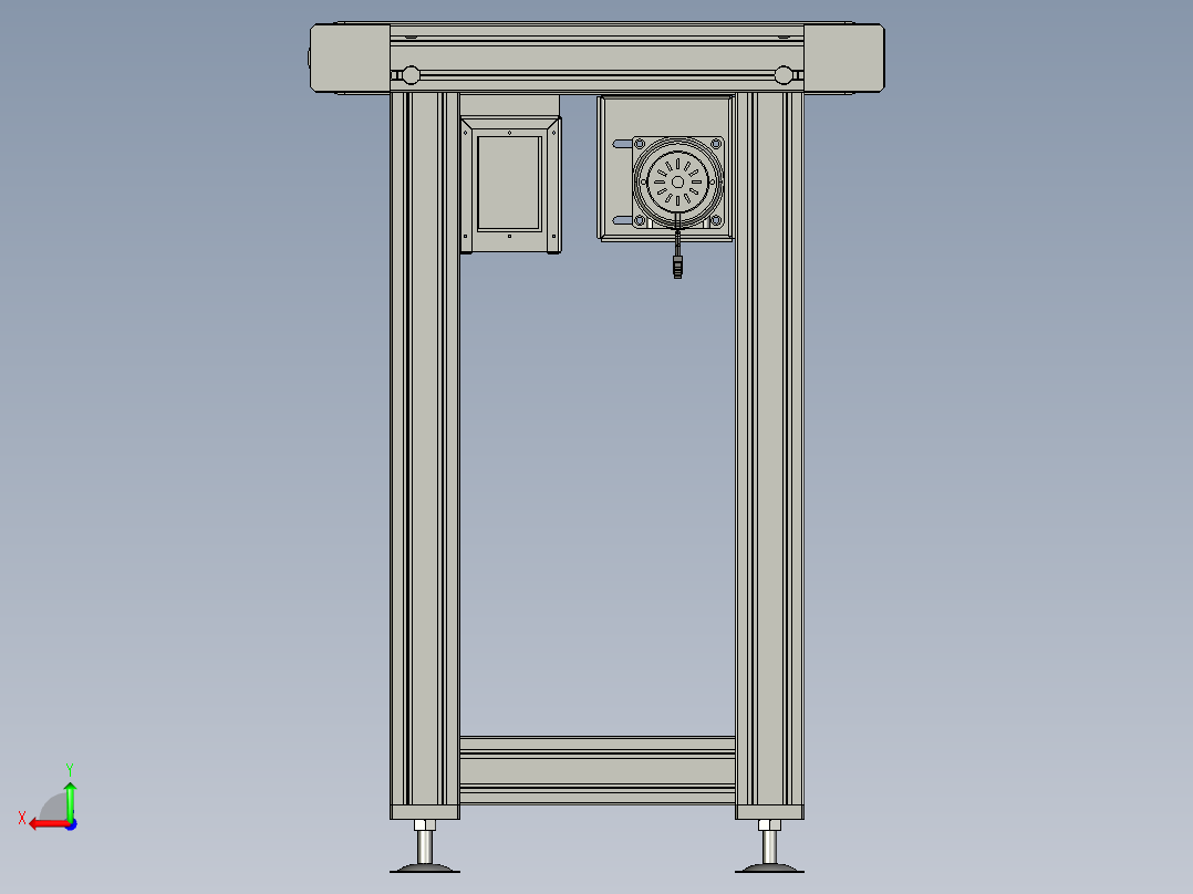 500mm皮带输送机3D图纸 STEP格式后视图