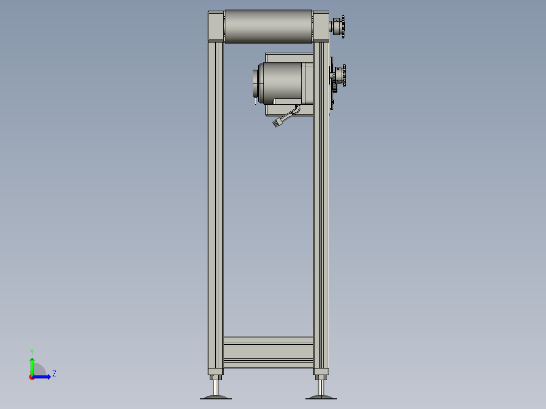 500mm皮带输送机3D图纸 STEP格式左视图