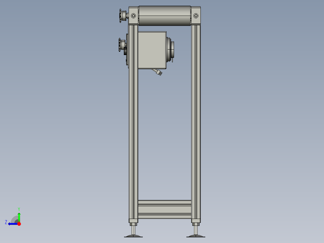 500mm皮带输送机3D图纸 STEP格式右视图