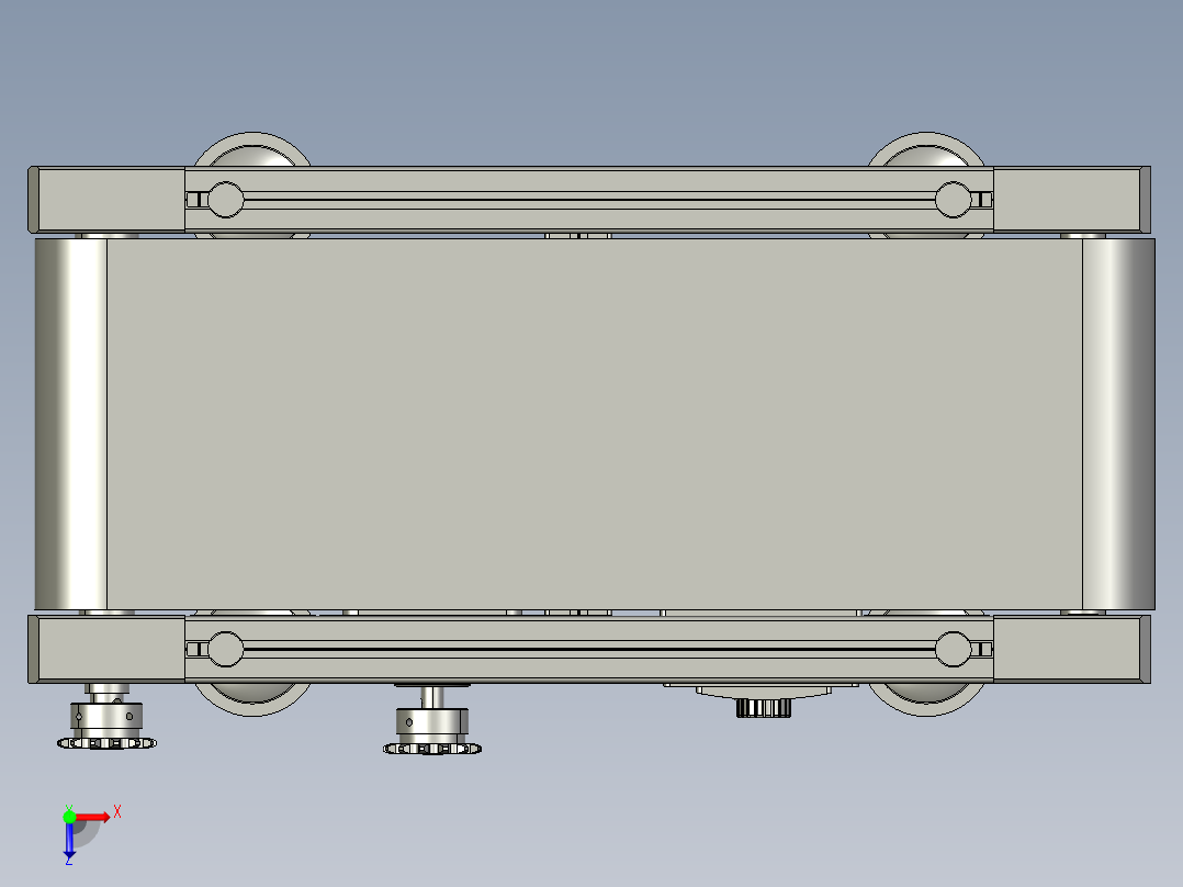 500mm皮带输送机3D图纸 STEP格式俯视图