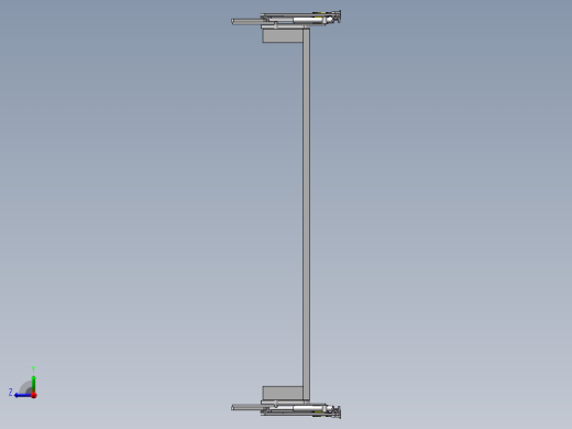 四连杆载车机构设计三维SW模型+CAD右视缩略图