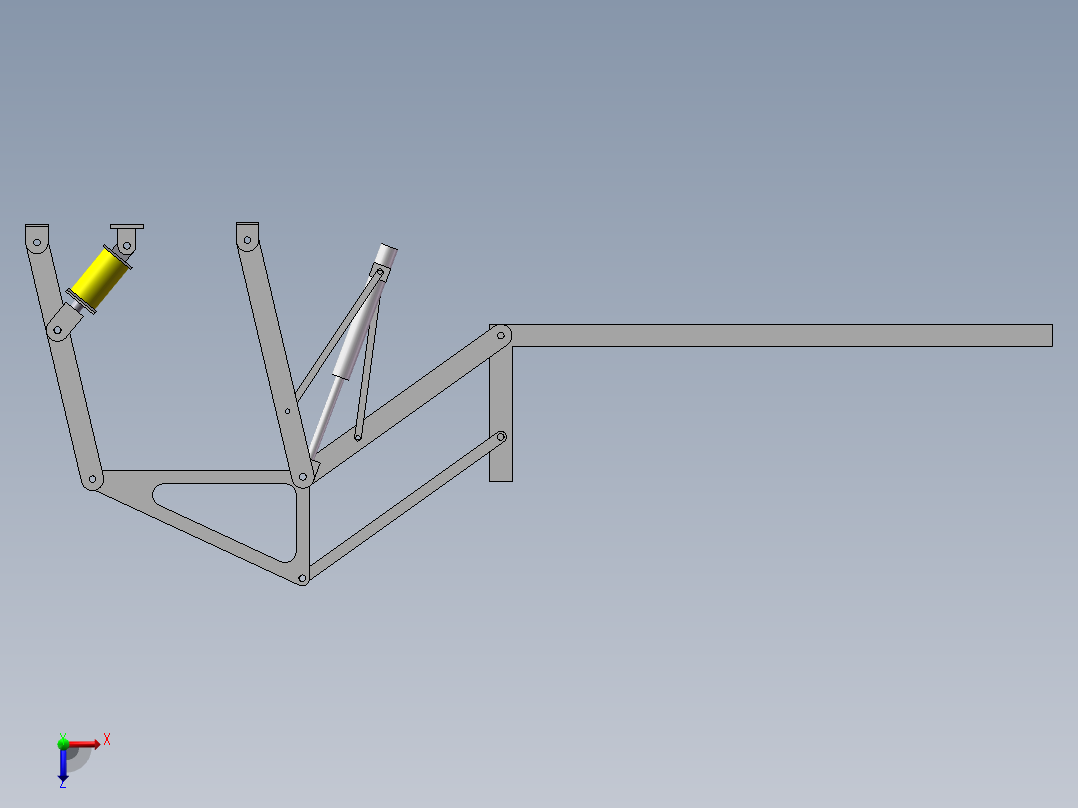 四连杆载车机构设计三维SW模型+CAD俯视图