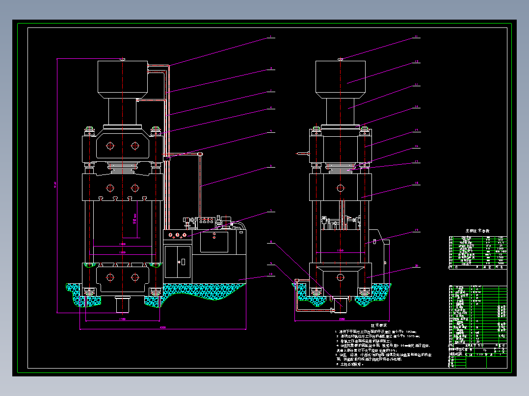 XO1-公称力5000KN通用四柱式液压机CAD毕业设计图纸CAD832308