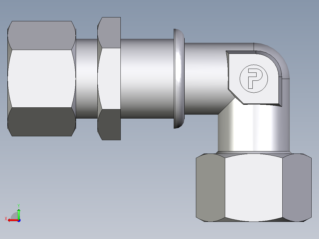 卡套式工业通用硬管接头EO_Bulkhead_elbow_WSV16ZS71后视图