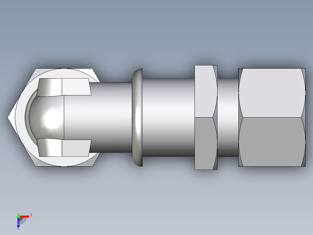 卡套式工业通用硬管接头EO_Bulkhead_elbow_WSV16ZS71俯视图