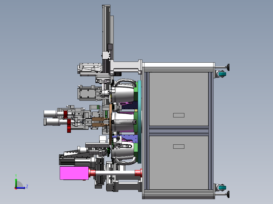 六工位转盘螺丝机SW模型左视图