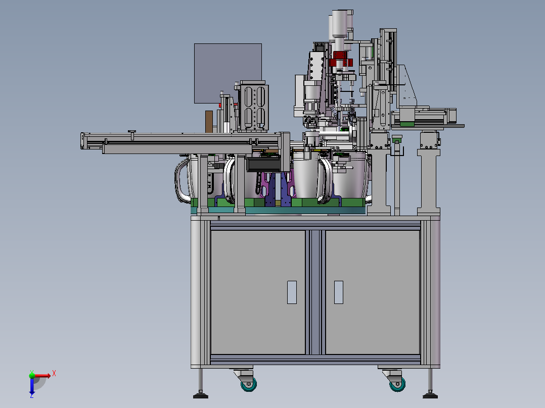 六工位转盘螺丝机SW模型俯视图