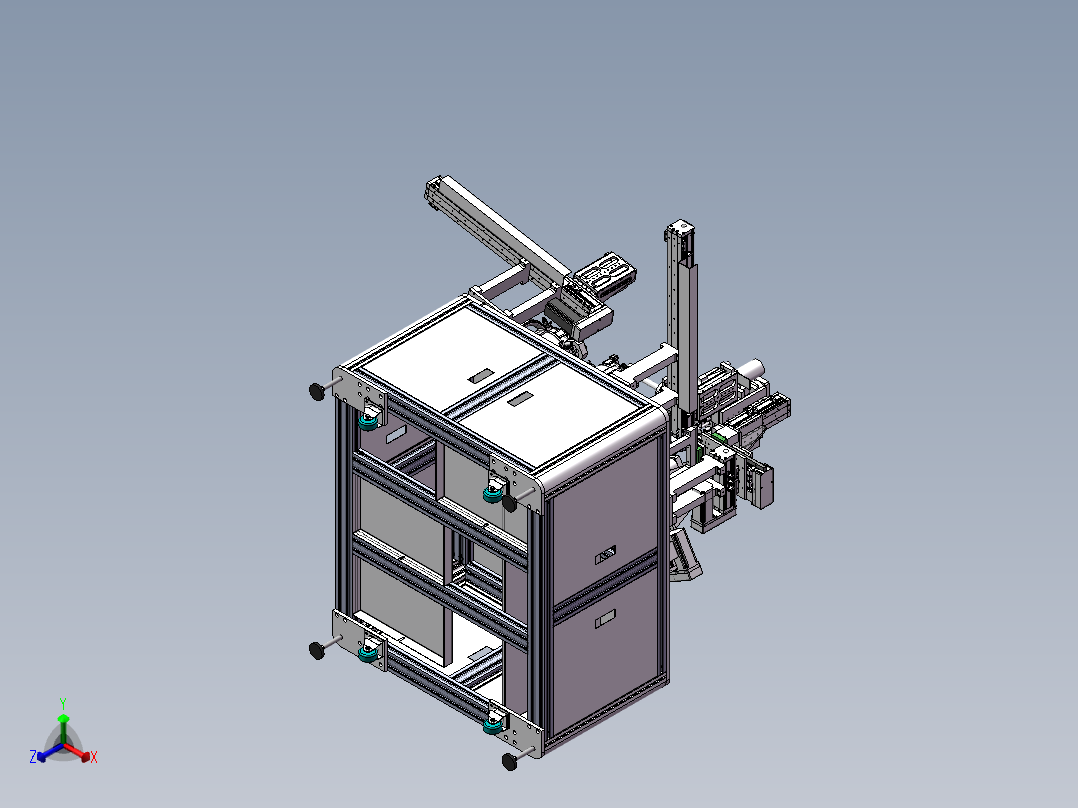六工位转盘螺丝机SW模型正等轴测图
