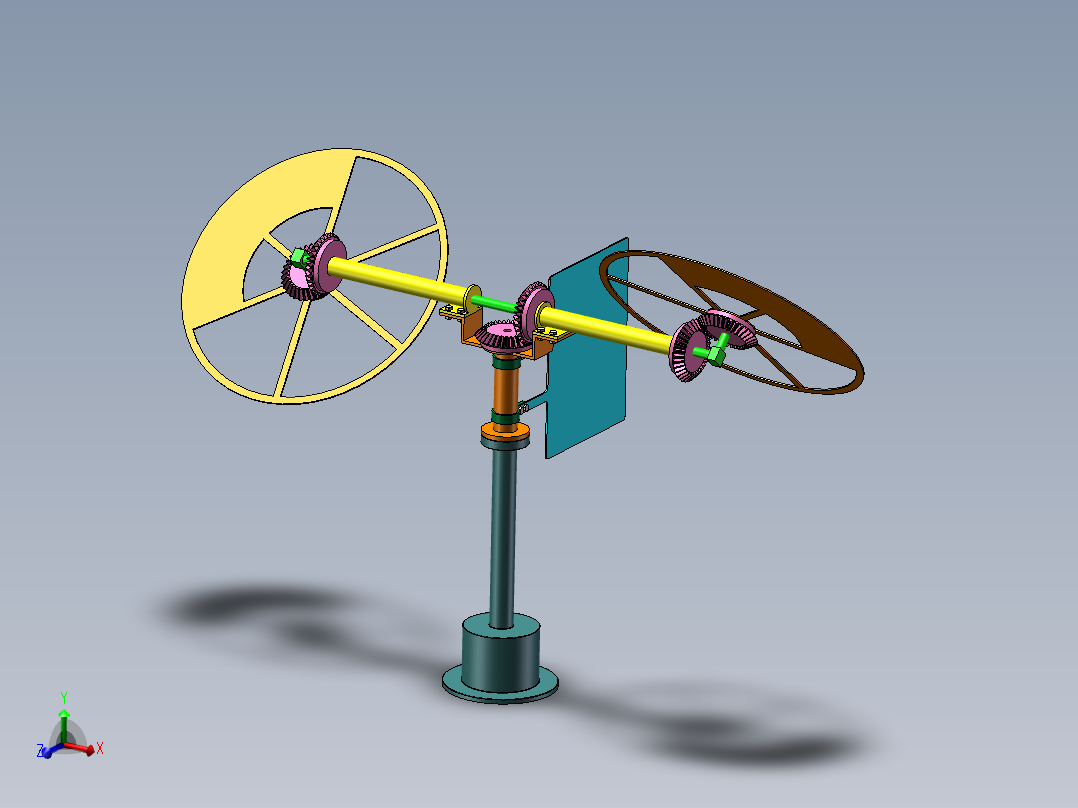锥齿轮传动风力发电机模型