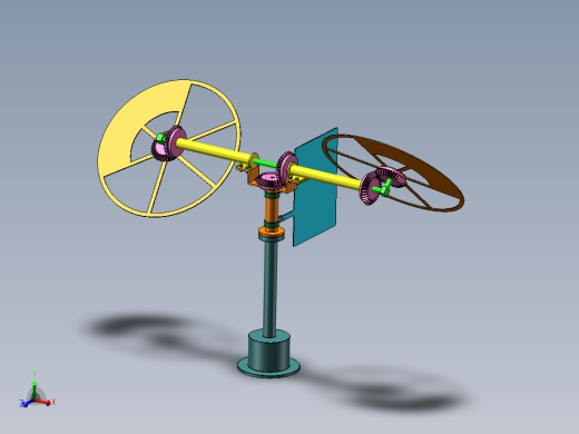 锥齿轮传动风力发电机模型