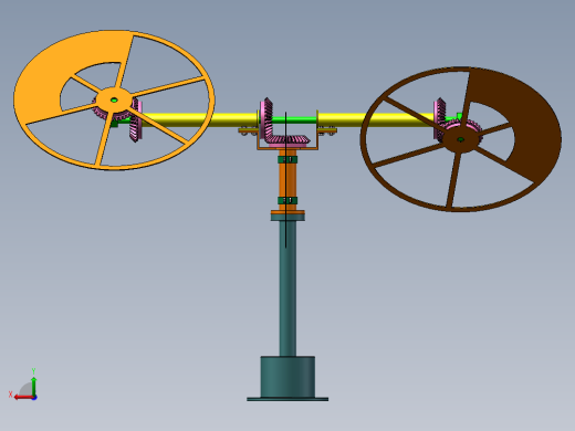 锥齿轮传动风力发电机模型后视缩略图