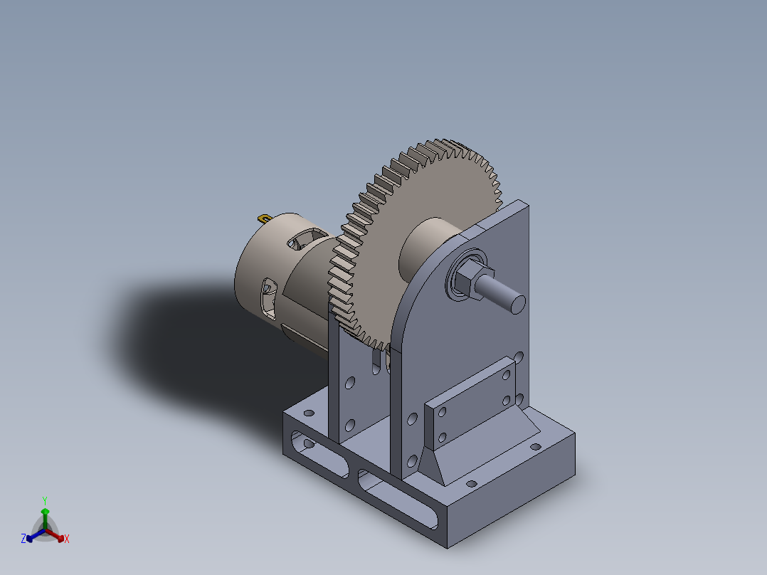 微型线圈风车减速电机正等轴测图
