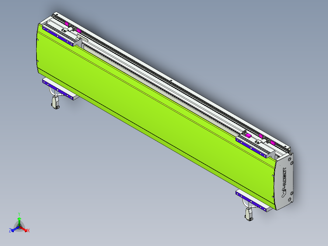威洛博VL系列直线电机模组-2VL22H2-S800正等轴测图