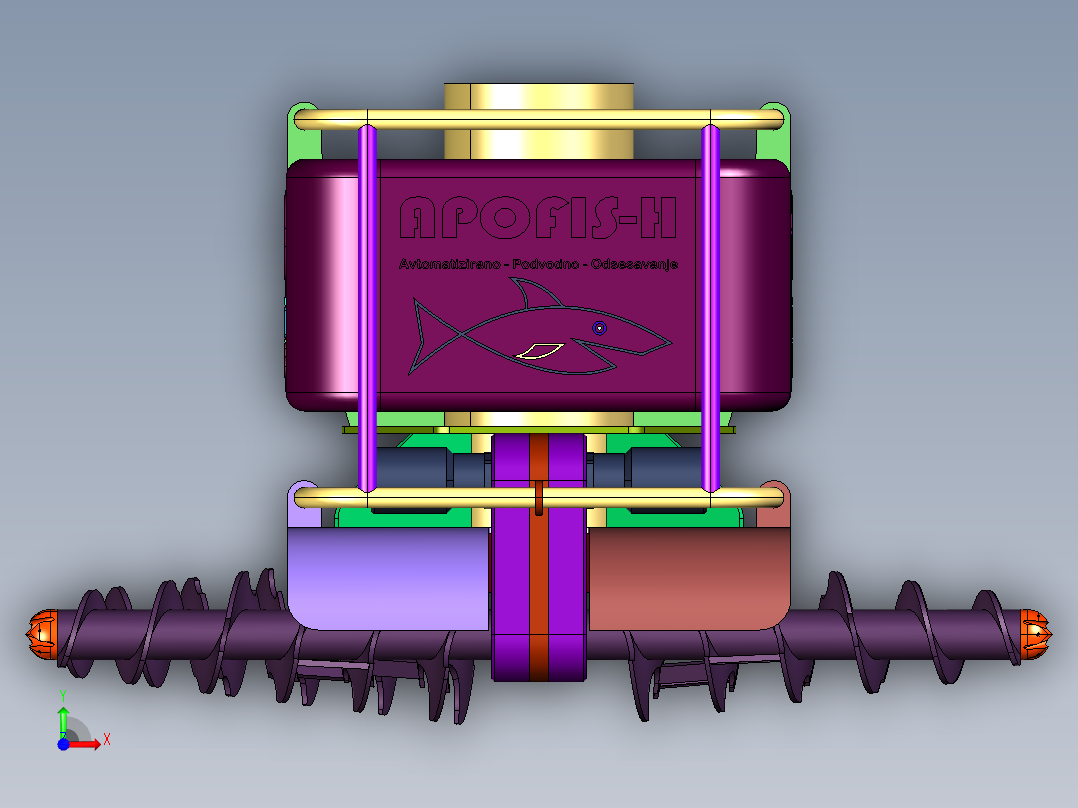 游泳池水下全自动吸污机构前视图
