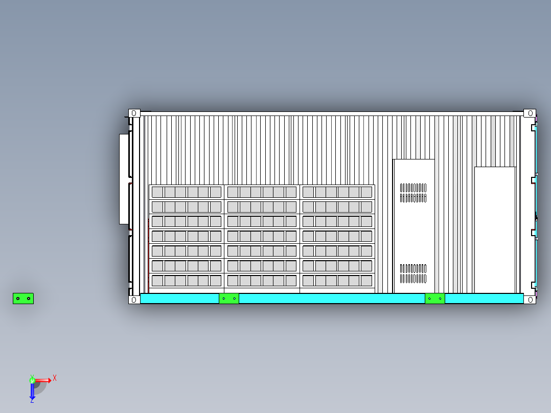 20尺储能用集装箱图纸俯视图