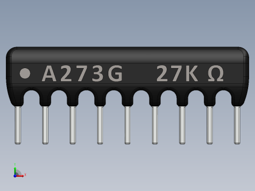 电容器 二极管 电阻器-Resistor Network 27K Ohm 9-Pin前视缩略图