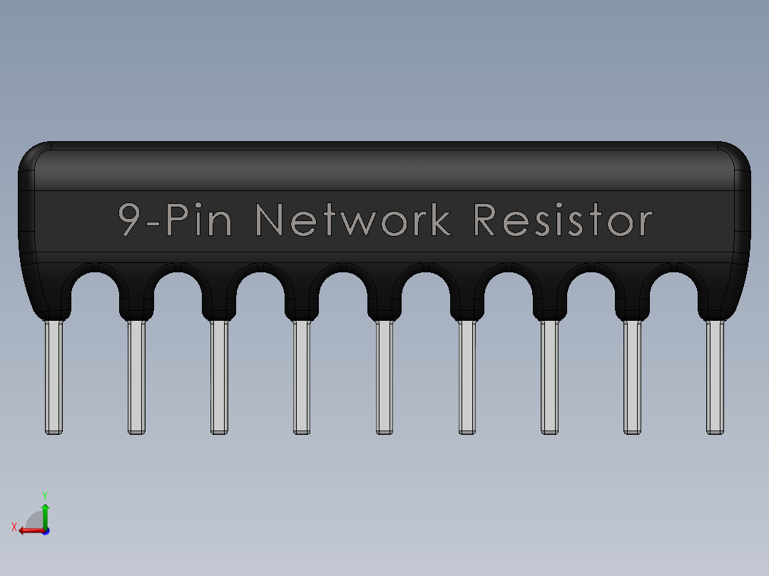 电容器 二极管 电阻器-Resistor Network 27K Ohm 9-Pin后视图