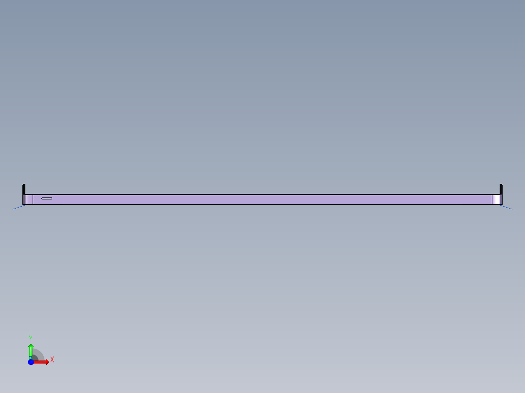 屏幕金属外壳铣天侧端面CNC编程程序模型前视图