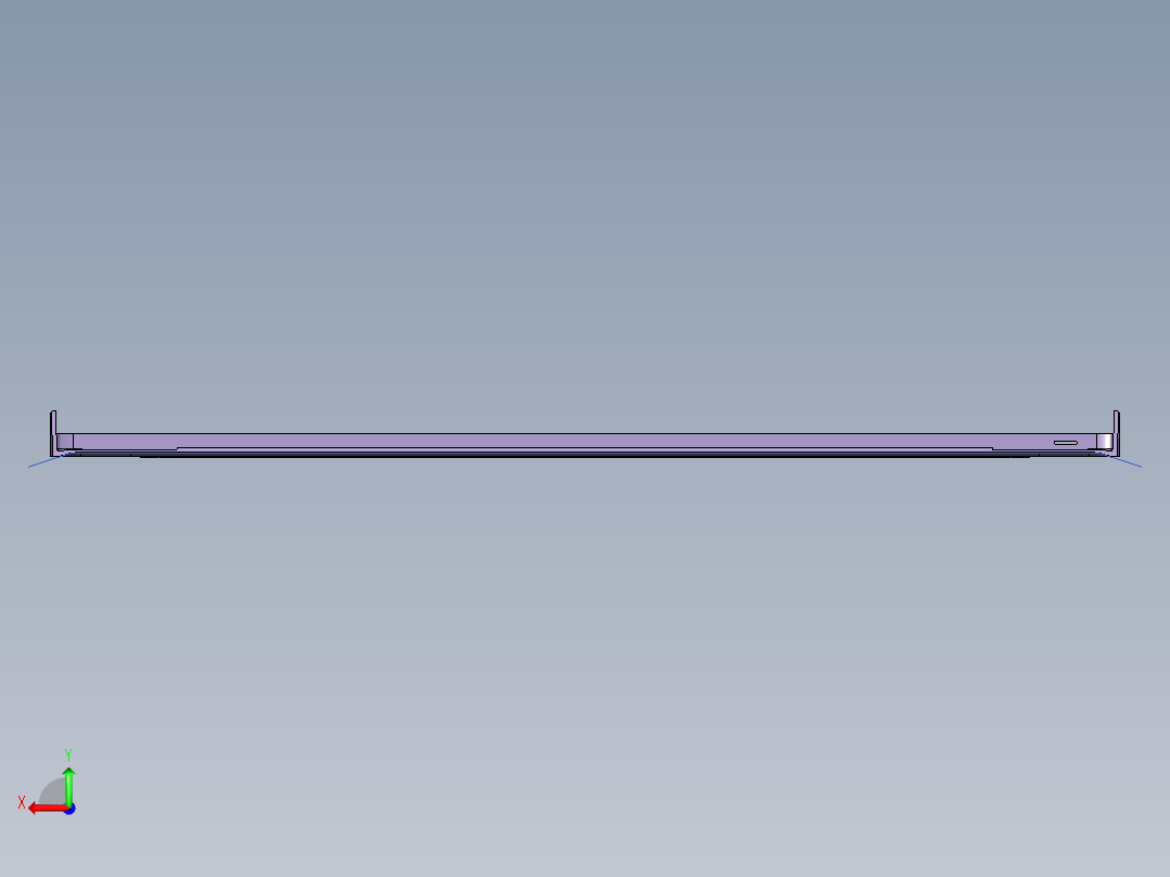 屏幕金属外壳铣天侧端面CNC编程程序模型后视图