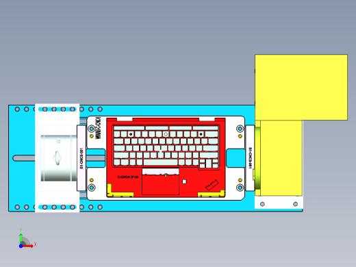 电脑外壳铣KB框+tp框治具模型前视缩略图