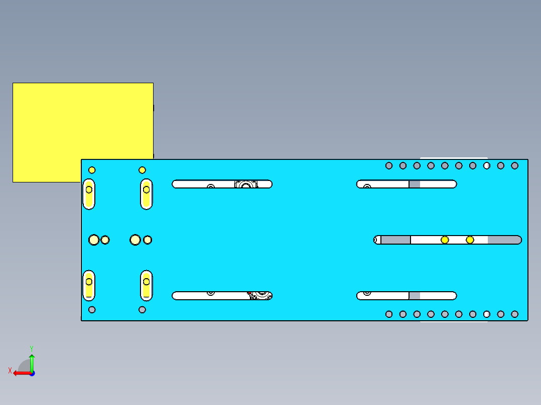 电脑外壳铣KB框+tp框治具模型后视图