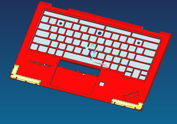 电脑外壳铣KB框+tp框治具模型