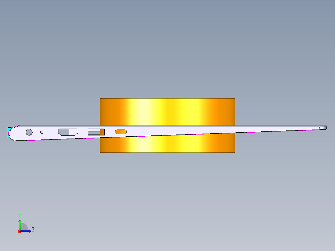 笔记本键盘外壳铣侧孔UG编程程序模型左视图