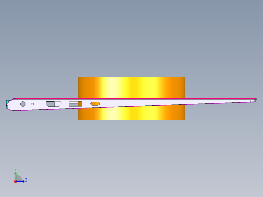 笔记本键盘外壳铣侧孔UG编程程序模型左视缩略图