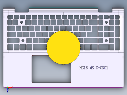 笔记本键盘外壳铣侧孔UG编程程序模型俯视缩略图