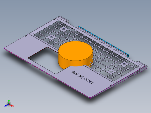 笔记本键盘外壳铣侧孔UG编程程序模型正等轴测缩略图