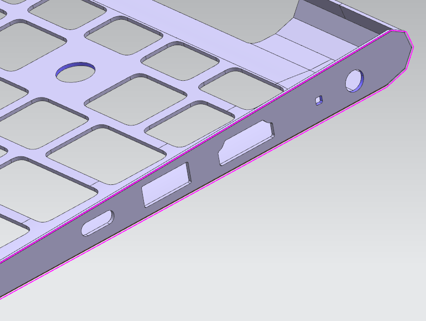 笔记本键盘外壳铣侧孔UG编程程序模型