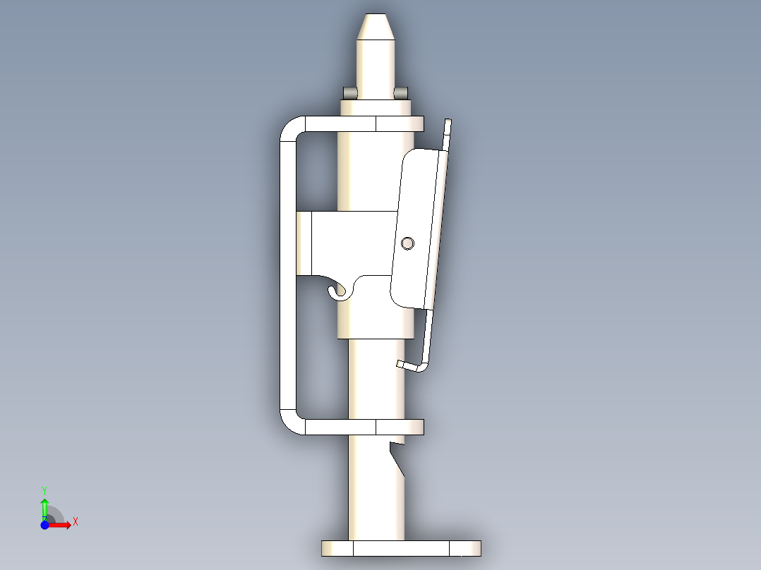 脚踏插销、脚踩快插销前视图