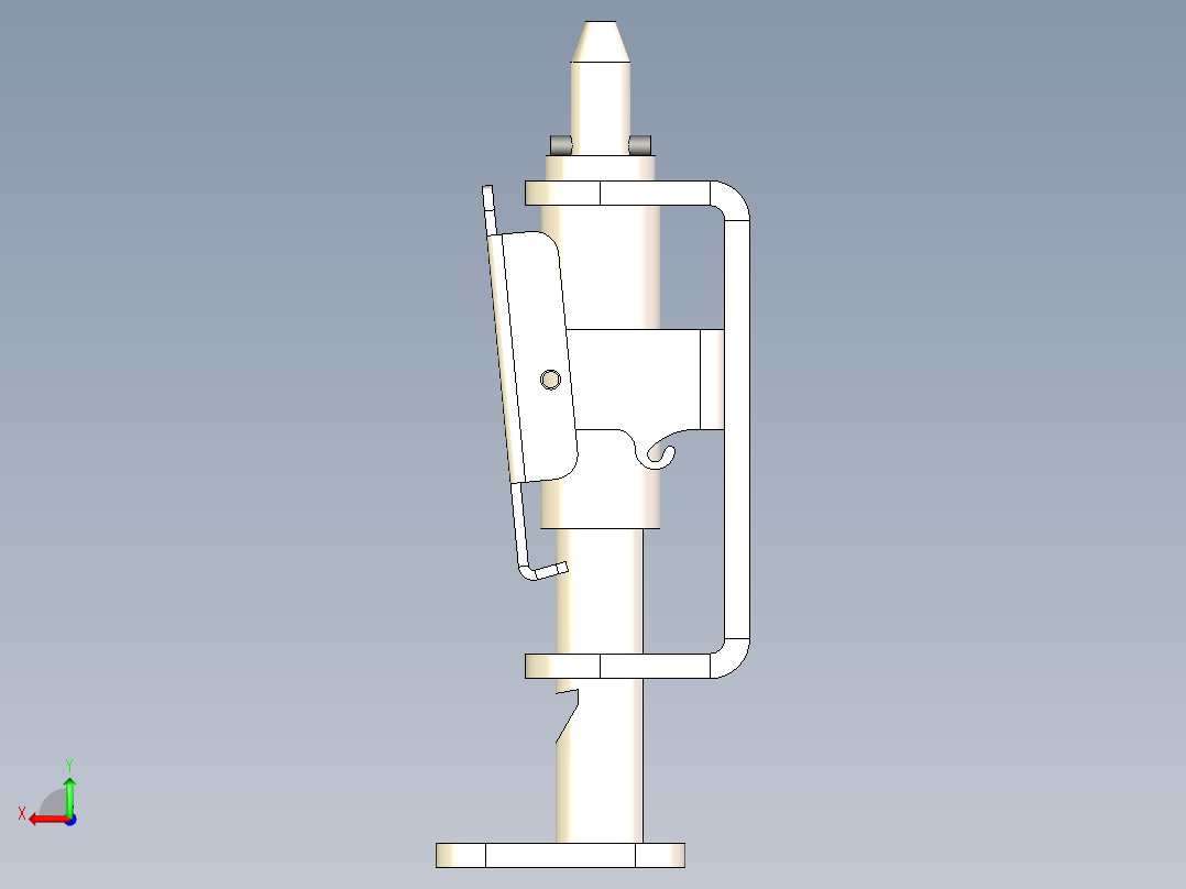 脚踏插销、脚踩快插销后视图