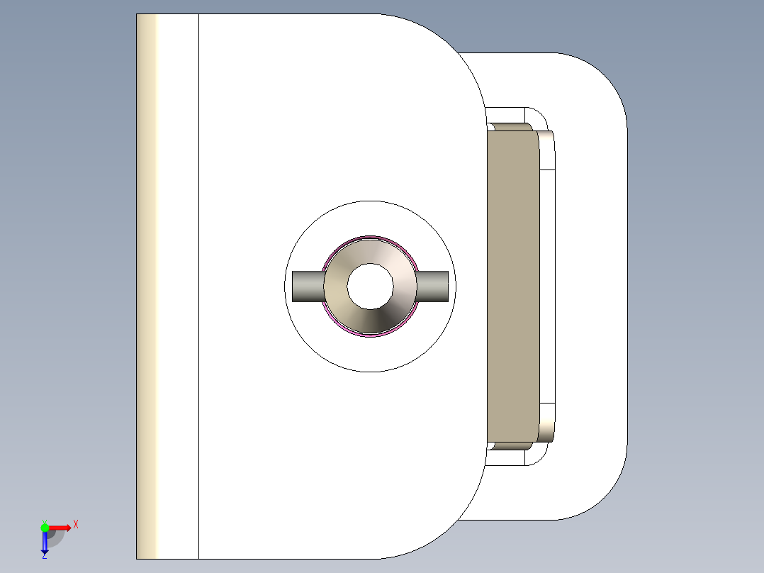 脚踏插销、脚踩快插销俯视图