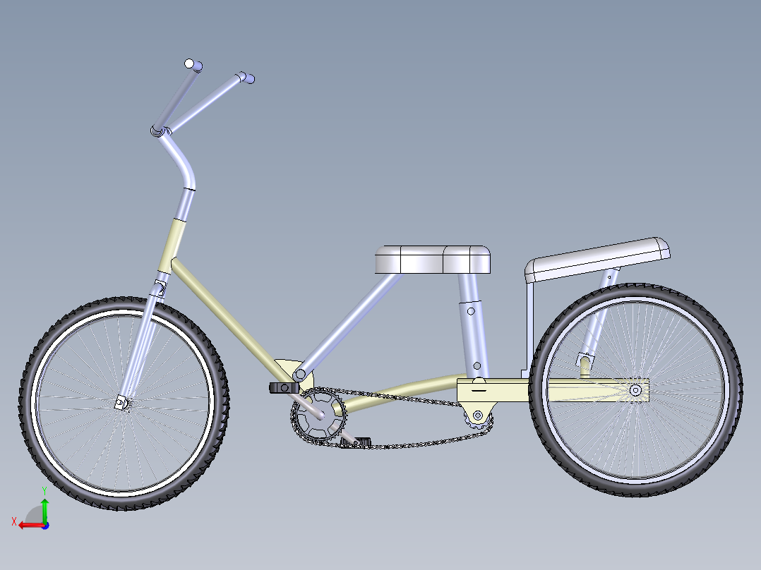 三轮自行车后视图