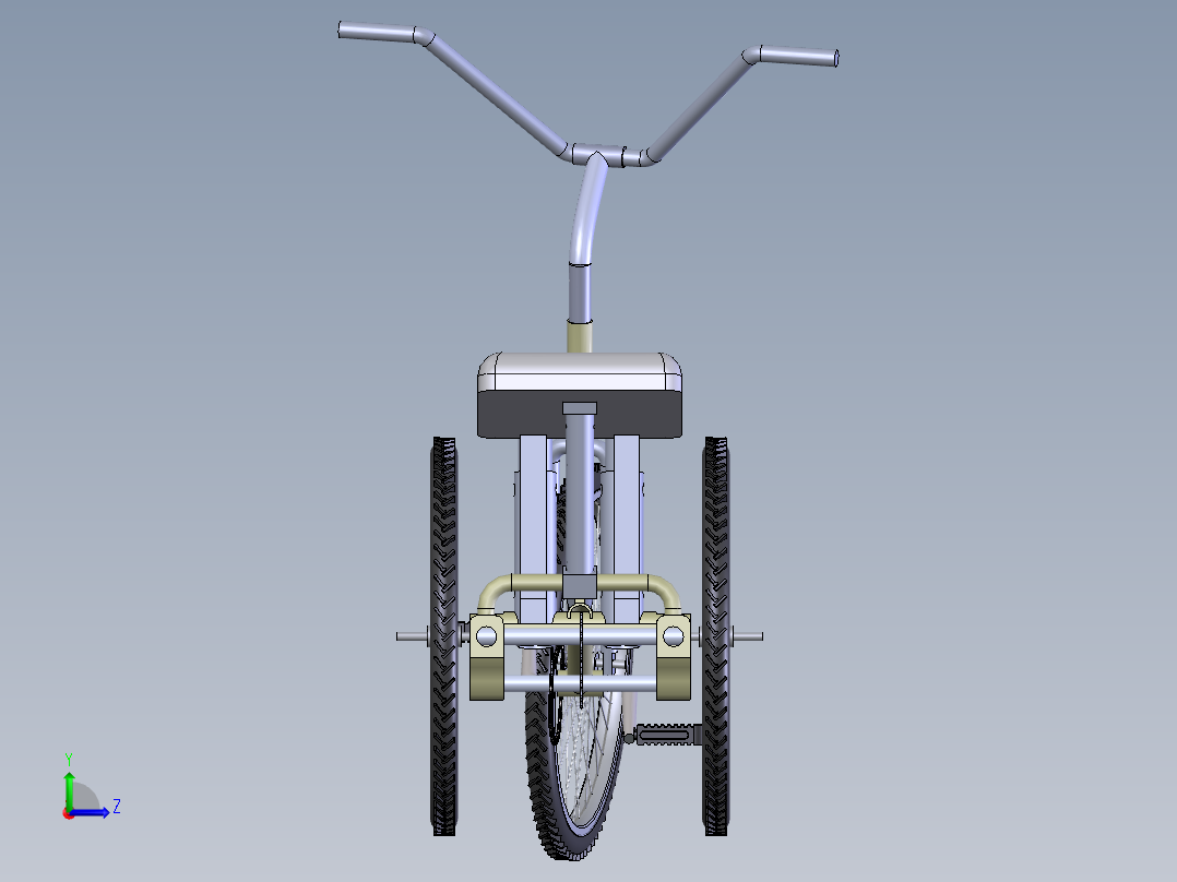 三轮自行车左视图