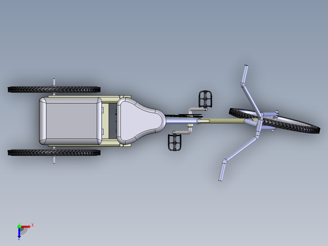 三轮自行车俯视图