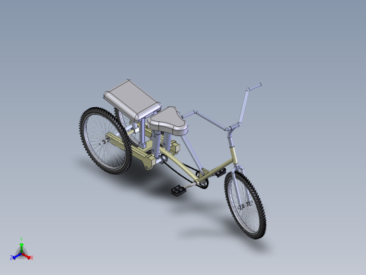 三轮自行车正等轴测缩略图