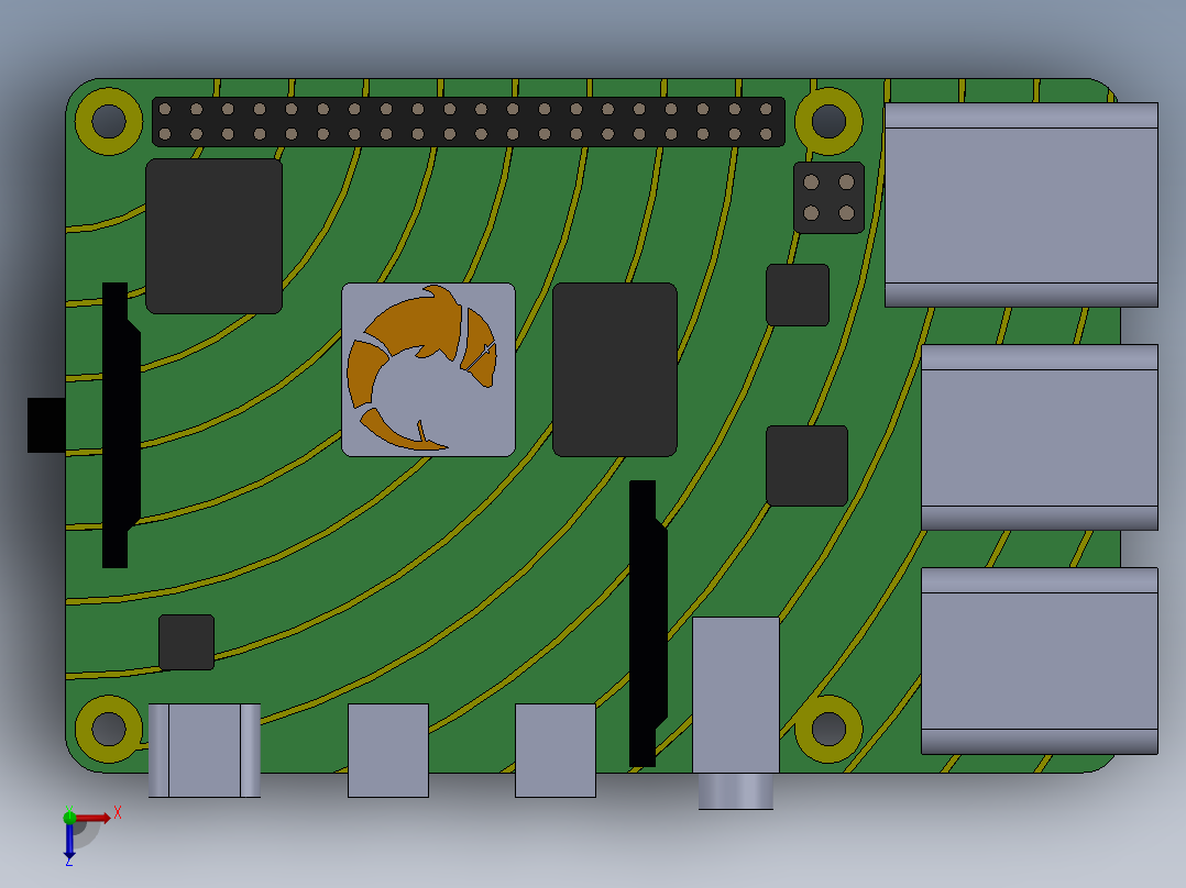 A0003967-树莓派 4B 型号俯视图