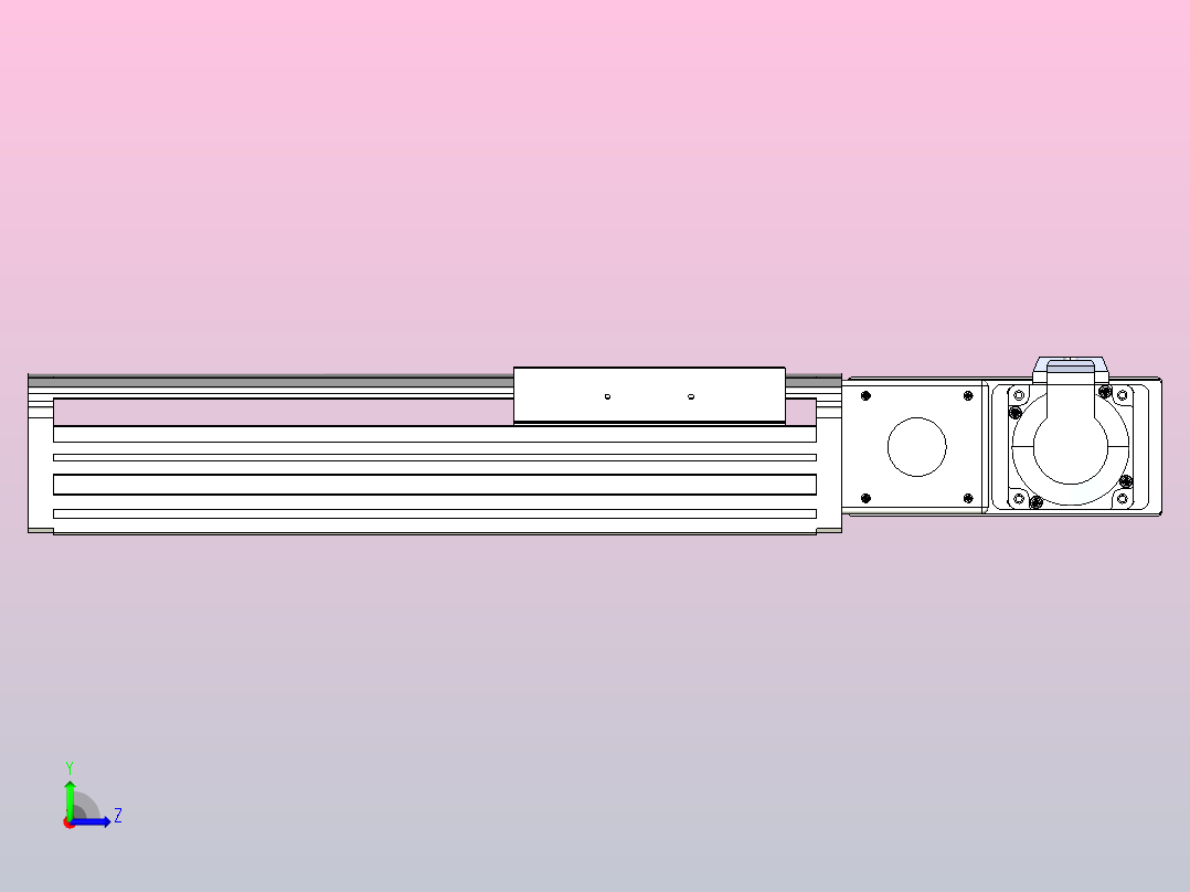 皮带直线轴半封闭可选导轨TPA-HNB-140D-120-L150-MR-C-P40-N3左视图
