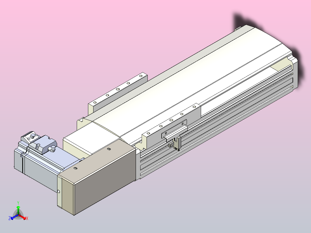 皮带直线轴半封闭可选导轨TPA-HNB-140D-120-L150-MR-C-P40-N3正等轴测图