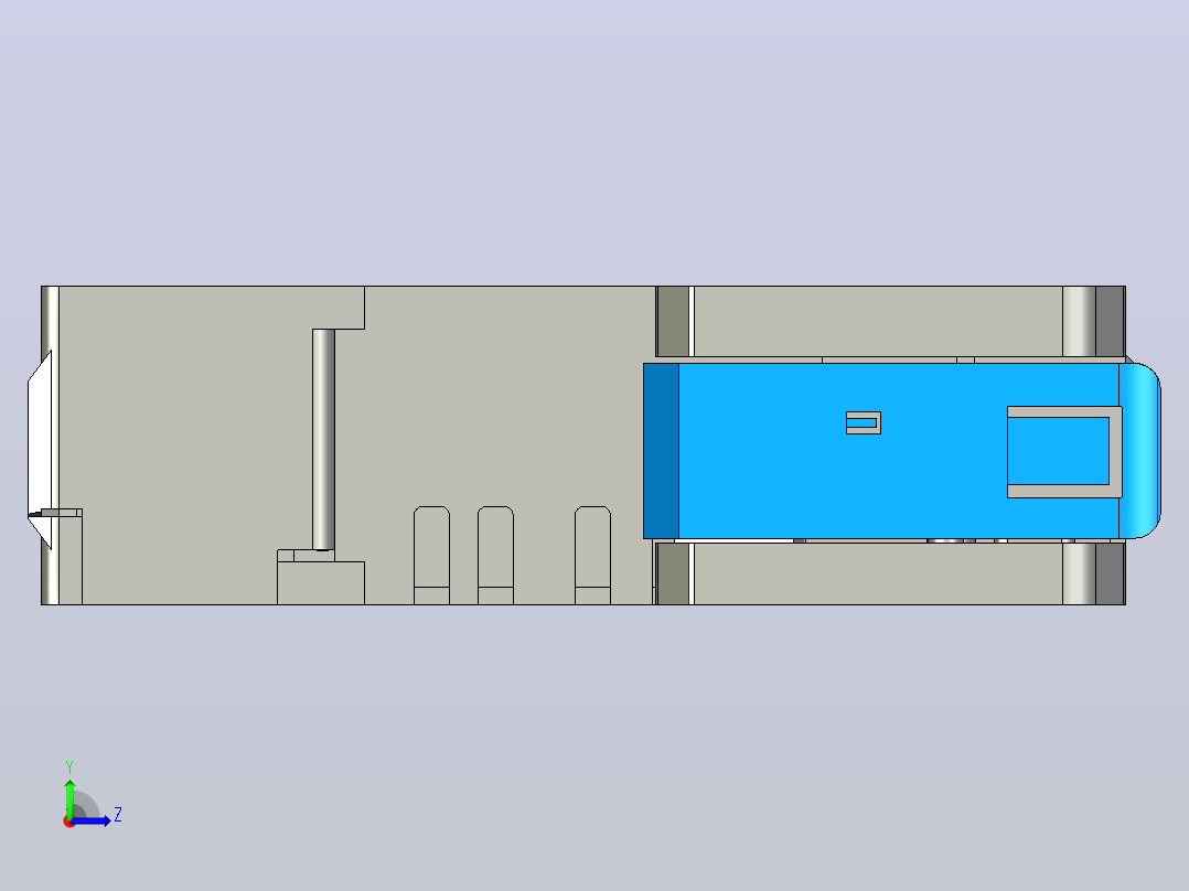 NRT28-125 1P熔断器支持件-底座三维模型 202012左视图