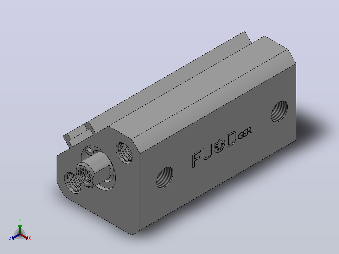 FS-CQS薄型气缸系列[FS-CDQ2A12-30-DC]正等轴测图