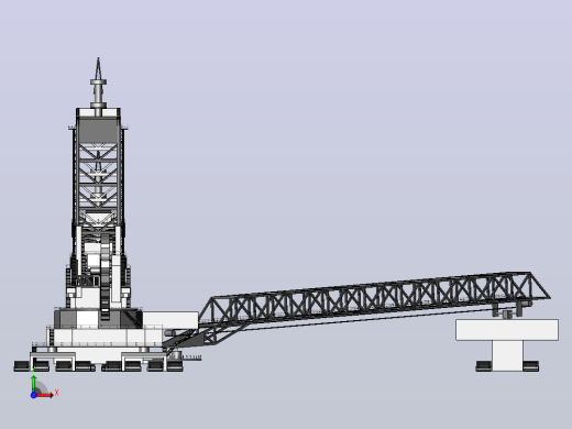 288型轮斗挖掘机简易模型3D图纸 Solidworks设计前视缩略图
