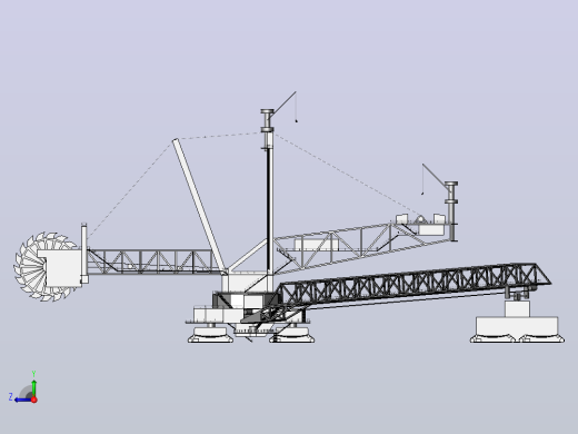 288型轮斗挖掘机简易模型3D图纸 Solidworks设计右视缩略图