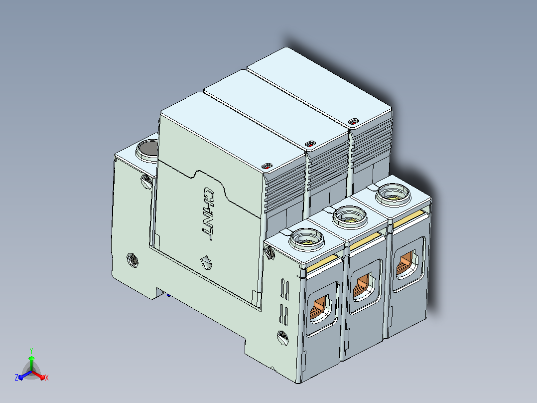 正泰电涌保护器NXU-Ⅱ 40kA_385V 3P主视图